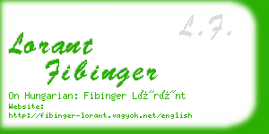 lorant fibinger business card